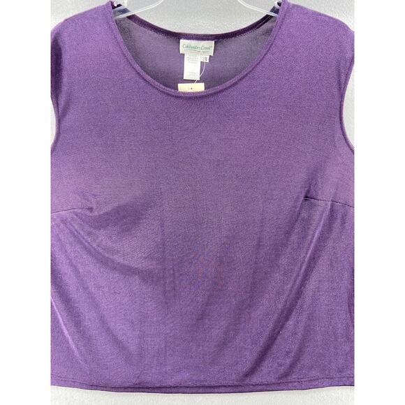 NWT COLDWATER CREEK Sweater 3X Purple Sleeveless Slinky Fabric Cami‎ Round Neck - Picture 2 of 10